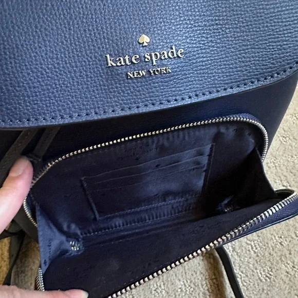 Kate Spade Kristi Medium Backpack Navy Blue Leather - Picture 6 of 6